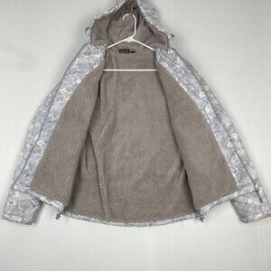 New Balance Womens Hooded Jacket Size M Color White Camo Full Zip puffer Comfort